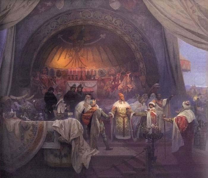 Alfons Mucha The Bohemian King Premysl Otakar II: The Union of Slavic Dynasties china oil painting image